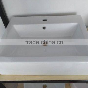 Chaozhou Ceramic Basin Square Shape Single Hole White Wash Basin Hot Sale Art Basin New Design Hot Sale Art BasinB004 photo-3
