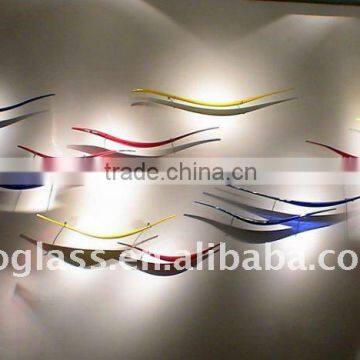 hand blown glass art wall decoration xo-8818 and crystal wall decoration