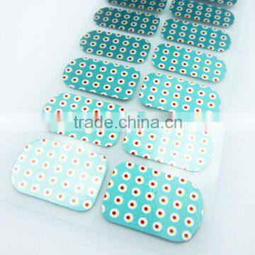Free sample custom green dotted pattern nail wraps korea metallic nail polish strips waterproof nail art sticker factory