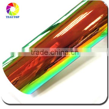 7 colors 1.42*20m air release bubbles ORANGE-green Rainbow Laser Holographic wrapping car vinyl car wrap