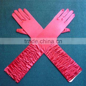 Arm Length Purple Long Satin Gloves photo-5