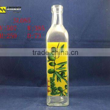 high quality clear glass bottle for olive oil with different pattern