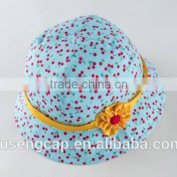 summer 100% cotton printed logo baby bucket cap
