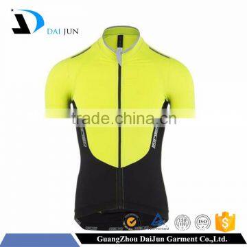 Daijun OEM yellow and black polyester slim fit custom cycling jerseys