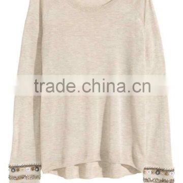 Ladies' Scoop Neck Long Sleeve Loose Pullover Spring Knitted Sweater Interesting Products From China