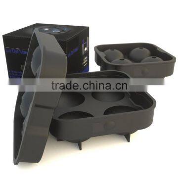 OEM Ice Cream Tools 4 cavities perfect sphere silicone ice ball cube tray