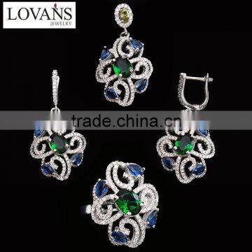 Earrings Jewelry Set Emerald Stone Bridal Jewelry Set China Supplier TZ-0249 photo-4