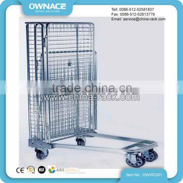 Folding storage steel heavy duty roll wire mesh container