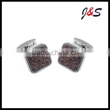 316l stainless steel square cufflink with black plating MS400A