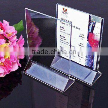 acrylic counter top menu sign holder display