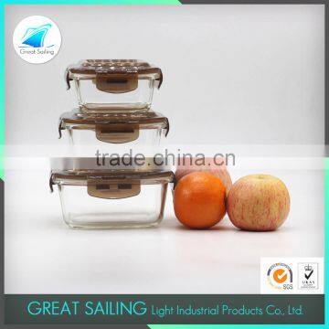 Heat Resistant high borosilicate glass food container