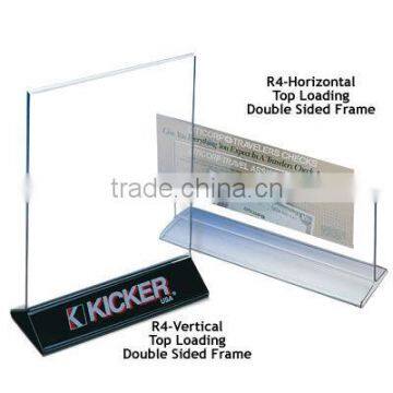 acrylic stand-up top loading double side sign holder