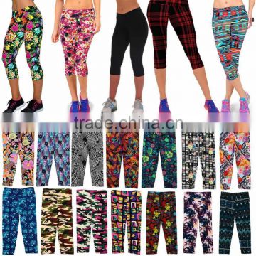 New Yoga Gym Women's Floral Elastic Waist Fitness Stretch Cropped Leggings Pants