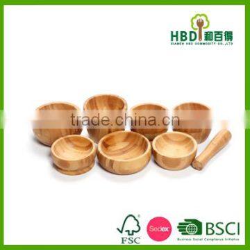 New Bamboo Wood Mortar Pestle Set for Wholesale photo-2