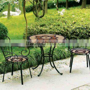 Mosaic top table and chair for outdoor activies