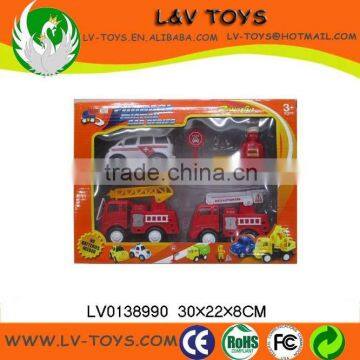 Friction and pull back ambulance toy car and kids mini fire truck toy set