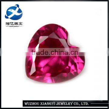 Made in China heart shape diamond cut bulk synthetic ruby stone prices