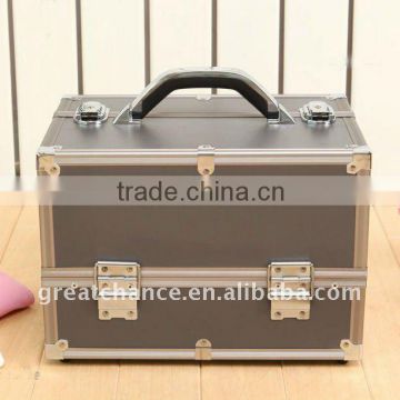 Grey Professional Aluminum Makeup Artist Cosmetic Case box