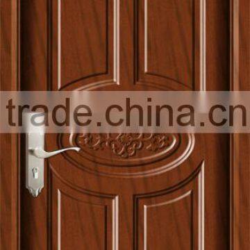 golden teak panel solid wooden door raise molding decoration