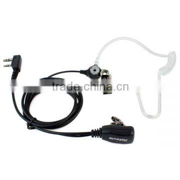 2 Pin Noise Reduction Covert Acoustic Tube In-ear PTT mic police radio earpiece for walkie talkie UV-5R BF-888S