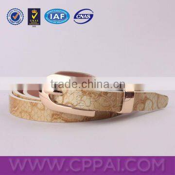 GuangZhou wholesale new style genuine leather belts for woman with golden buckles