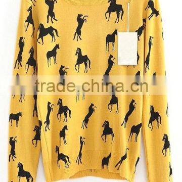 15JWT0112 woman cotton jaquard sweater