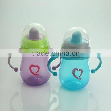 280ml wide neck colored Gourd-shaped PP water bottle trainning cup