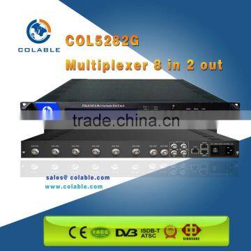 COL5282G Digital tv video multiplexer 8 ASI & 2 channels TS re-multiplexing