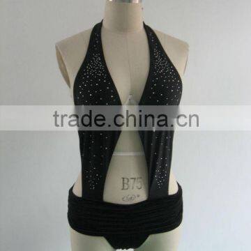 Black plain summer swimsuit for women