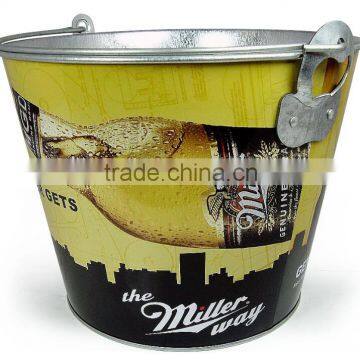 5L Galvanized Color with decal logo tin Ice Bucket