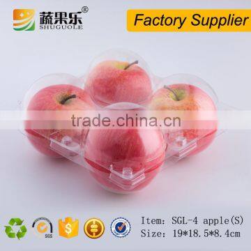 Superior quality transparent clamshell fruit box for 4 apple