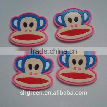 Sightly monkey logo silicone rubber tag for hoodies&sweatshirt