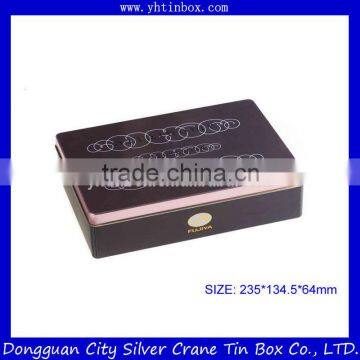 Exquisite rectangular tin box for chocolate packaging/decorative chocolate tin box