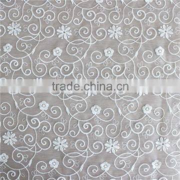 2016 embroidery on organza fabric chemical flower lace for dress