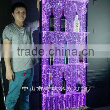 Led Lighting Bubble Water Liquor Display Rack,with Color Changing,Amazing Water Bubble Wine Rack,