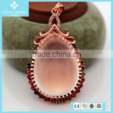 Fashion Style Silver Natural Stone Charms Necklace Wholesale 2015