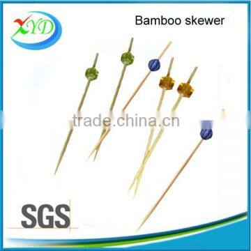 BBQ bamboo knotted skewers / bamboo fruit skewers / color bamboo skewers