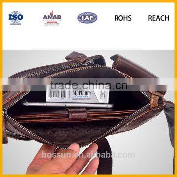 leisure waist bag genuine leather,simple design waist bag