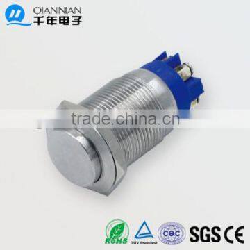 QN19-L5 19mm Momentary|Latching Flat Head Screw Pin terminal Waterproof metal push button switch