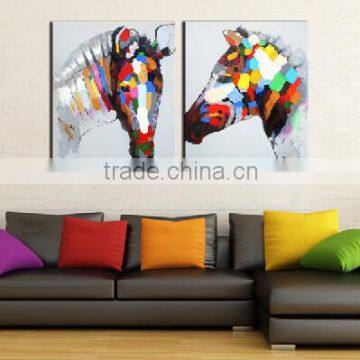 handpainted abstract horse head painting on canvas