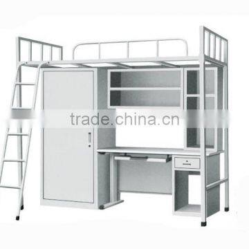 Cheap Metal Bunk Bed with locker and study desk