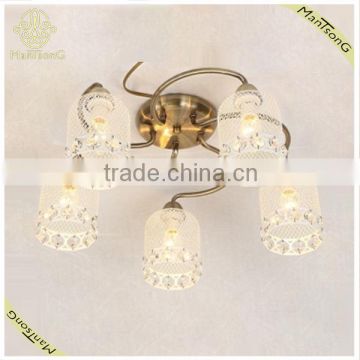 Flower Shape 5 Lights Ceiling Lights Crystal Besides Indoor Lighting