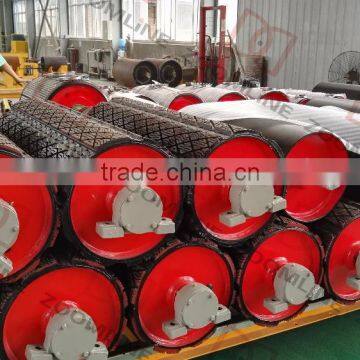 Belt Conveyor Head Pulley with Rubber Lagging