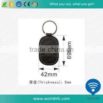 125KHz TK4100 Hotel Key Tag, Leather Keychain