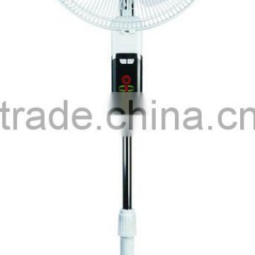 figure 8 oscillation optional 16" plastic stand fan with led panel