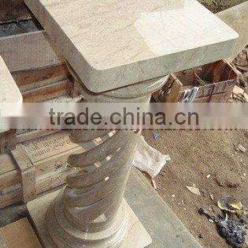 A GRADE VERONA BEIGE MARBLE PEDESTALS