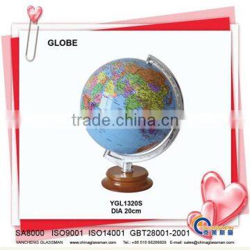 plastic deskpot globe with wood base YGL1320S