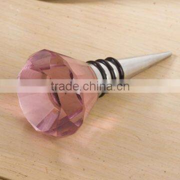 pink diamond crystal wine stopper bottle stopper wedding gift