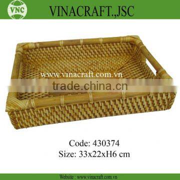 Rectangular rattan tray wholesale