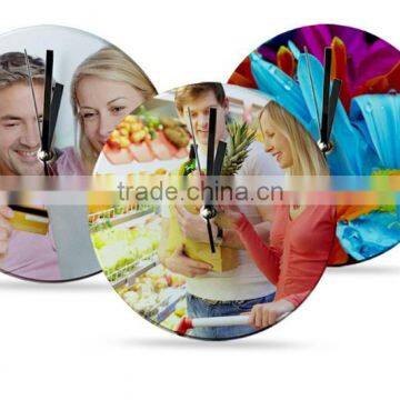 Fashionable Glass Photo Frame Wall Clock For Sublimation